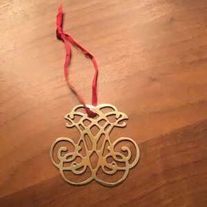 Vintage Virginia Metalcrafters Thomas Jefferson cypher brass ornament, new